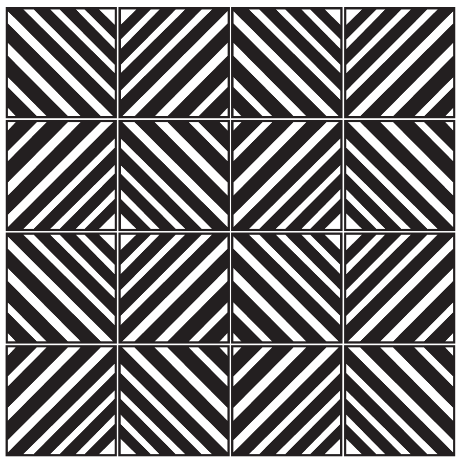 Geometric stripes - Black & White Vinyl wall tiles - Fantastick
