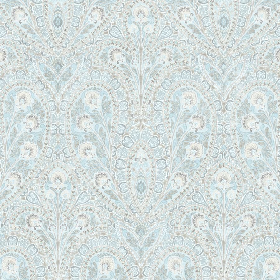 Ornamental Paisley Duck Egg Wallpaper - Fantastick