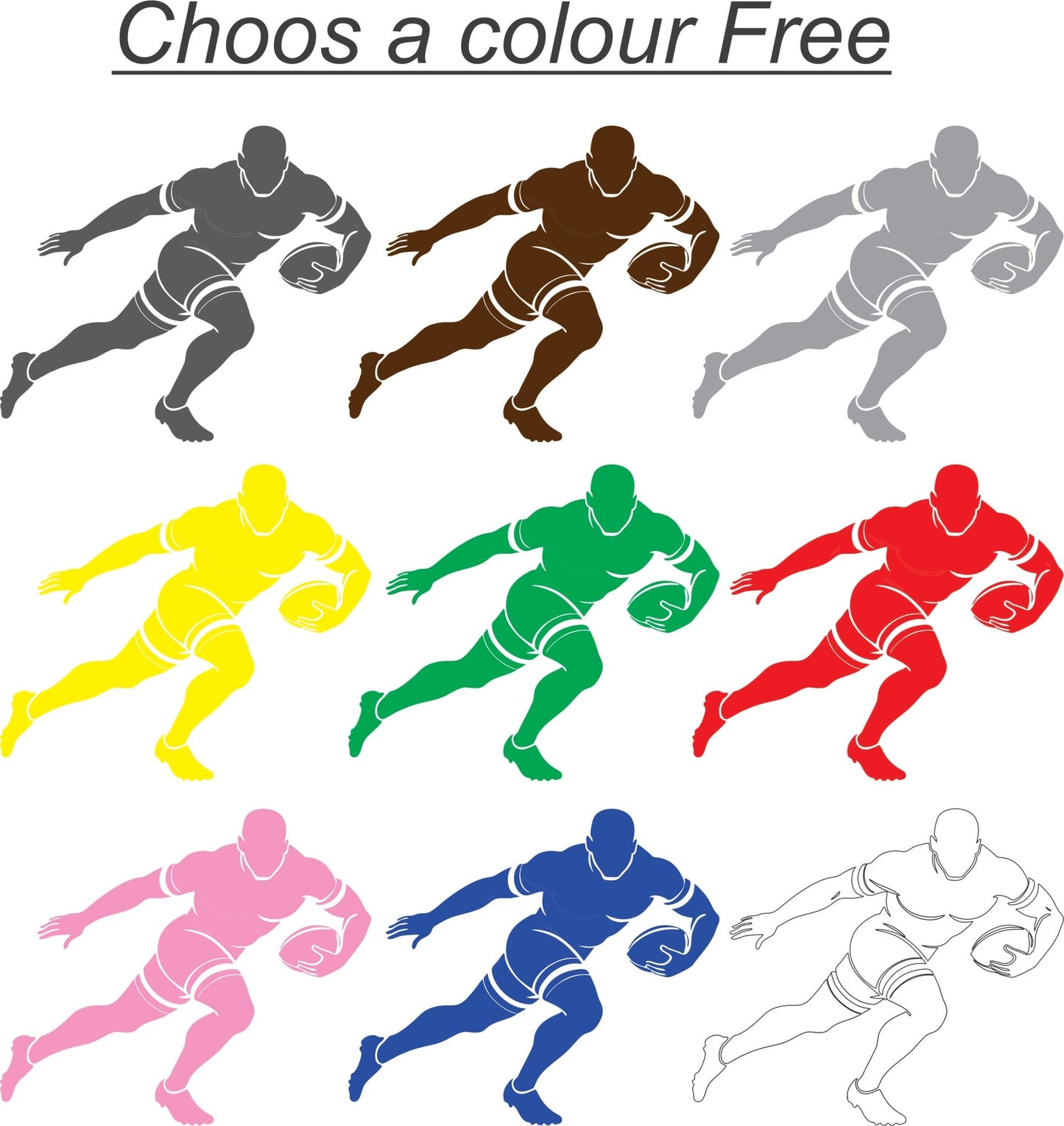 Silhouette Rugby Player - Fantastick
