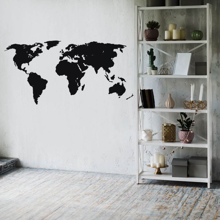 World Map Vinyl Wall Sticker Fantastick World Map Vinyl Wall Sticker Fantastick