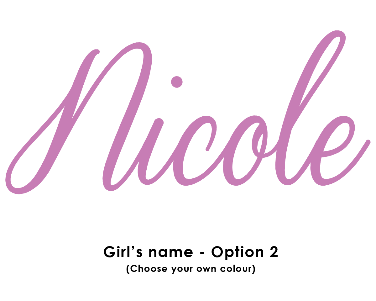 Custom name vinyl wall sticker - girls option 2