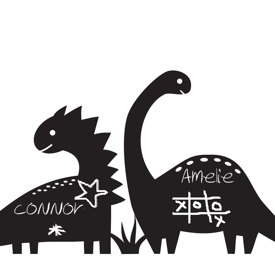Dinosaur vinyl chalkboard stickers  - close-up