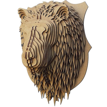 3D Lion Head - Wood - Fantastick