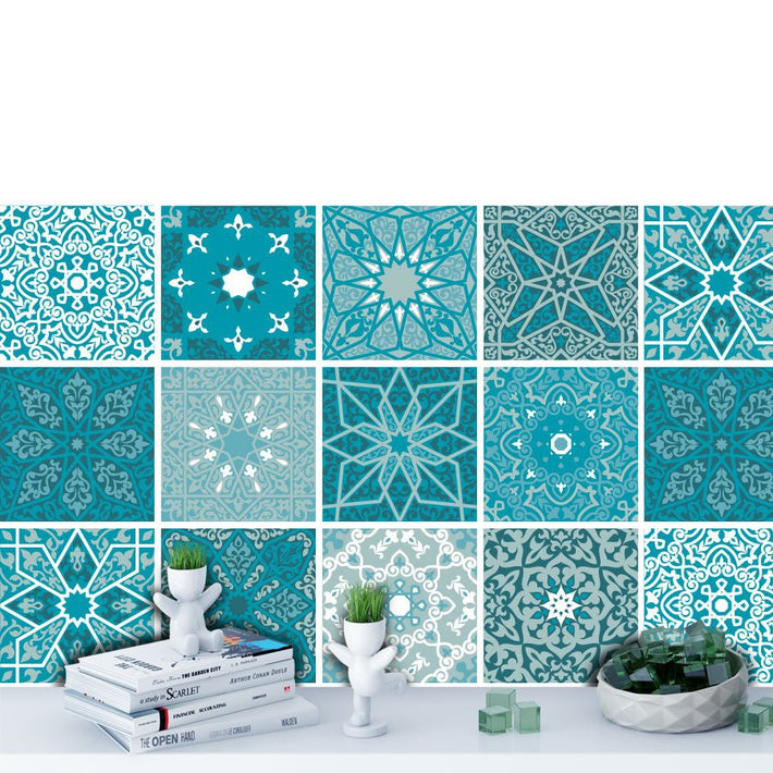 Arabesque Teal - vinyl wall tiles - Fantastick