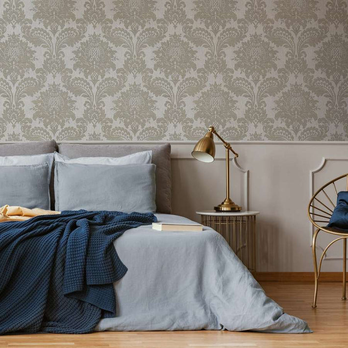 Archive Damask Grey Wallpaper - Fantastick