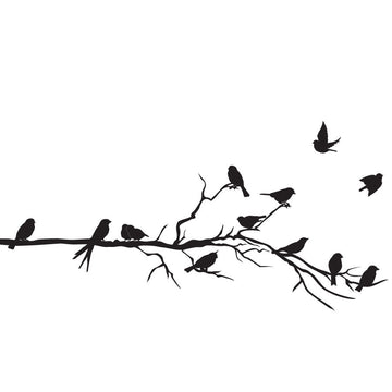 Bird Branch - vinyl wall sticker - Fantastick