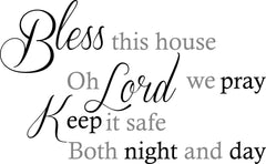 Bless Quote Vinyl Wall Art - Inspirational Quote Decal for Home & Office - Black & Charcoal - Fantastick