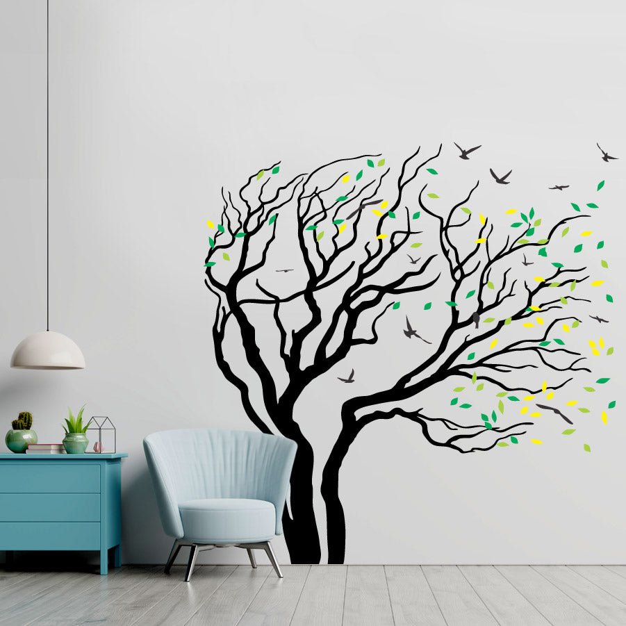 Sticker Brou Tree Blowing Tree - Vinyl wall sticker - Fantastick
