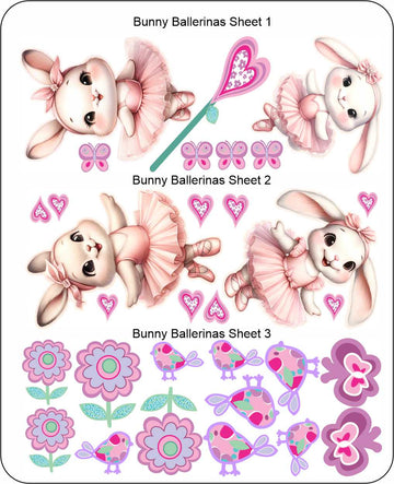 Bunny Ballerinas - wall stickers - Fantastick