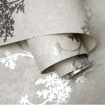 Chevril Taupe & silver Wallpaper - Fantastick