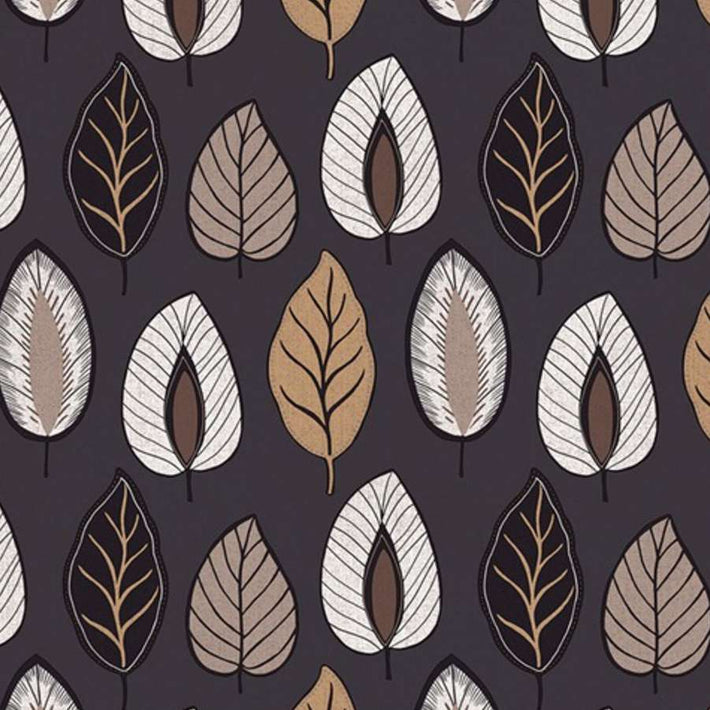 Chic Leaf Brown Wallpaper - Fantastick