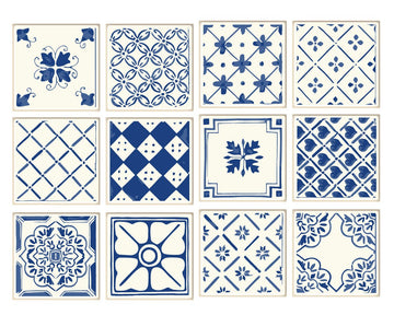 Delft Antique Blue - Vinyl Wall Tiles - Fantastick