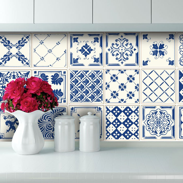 Delft Antique Blue - Vinyl Wall Tiles - Fantastick