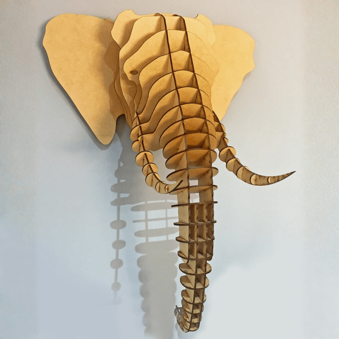 Elephant Head Sculpture Laser Cut Décor - Fantastick
