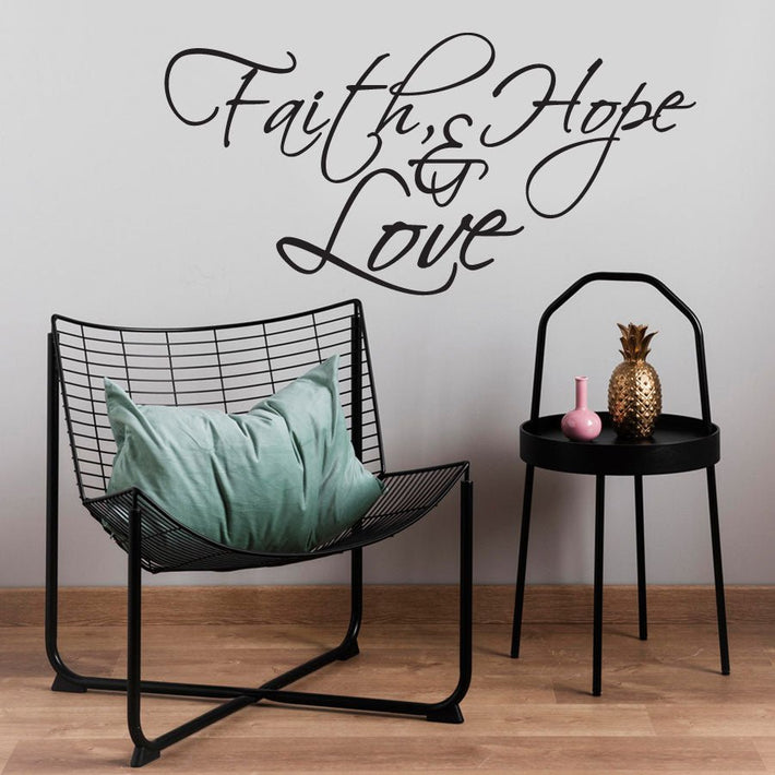 Faith, Hope & Love - vinyl wall poetry - Fantastick