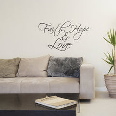 Faith, Hope & Love - vinyl wall poetry - Fantastick