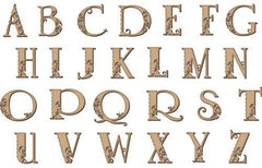 Fancy alphabet letters in wood finish - Fantastick