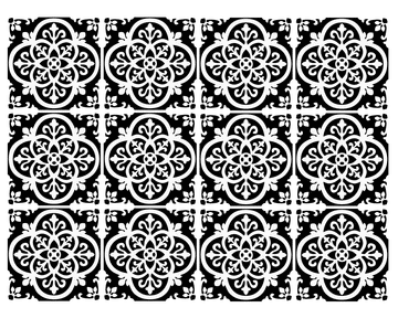 Floral Black - Vinyl Wall Tiles - Fantastick