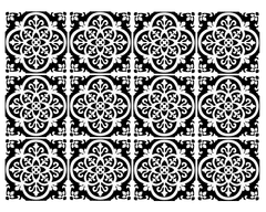 Floral Black - Vinyl Wall Tiles - Fantastick