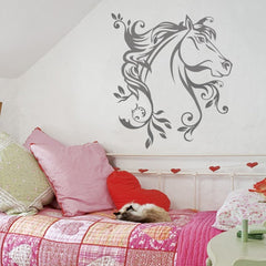 Floral Horse - vinyl wall sticker - Fantastick