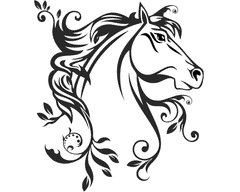 Floral Horse - vinyl wall sticker - Fantastick