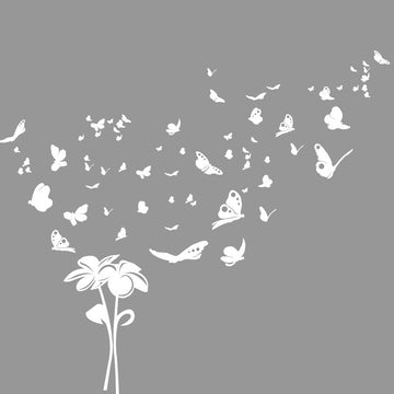 Fly Away Butterflies White - vinyl wall stickers - Fantastick