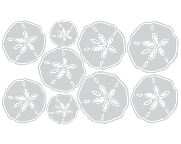 Frosted Pansy shells - glass stickers - Fantastick