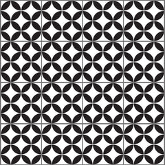 Geometric circles - Black & White Vinyl Tiles - Fantastick