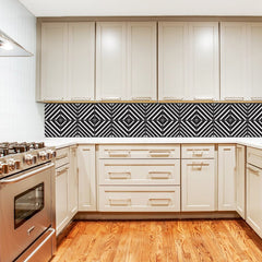 Geometric stripes - Black & White Vinyl wall tiles - Fantastick