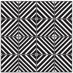 Geometric stripes - Black & White Vinyl wall tiles - Fantastick