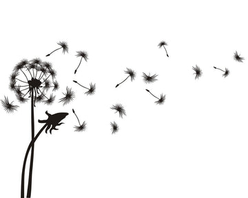 Giant Dandelion Black & White - vinyl wall art - Fantastick