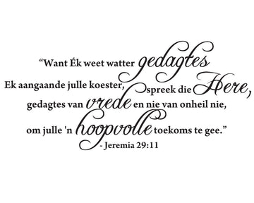 Jeremia Quote - Afrikaans wall poetry - Fantastick