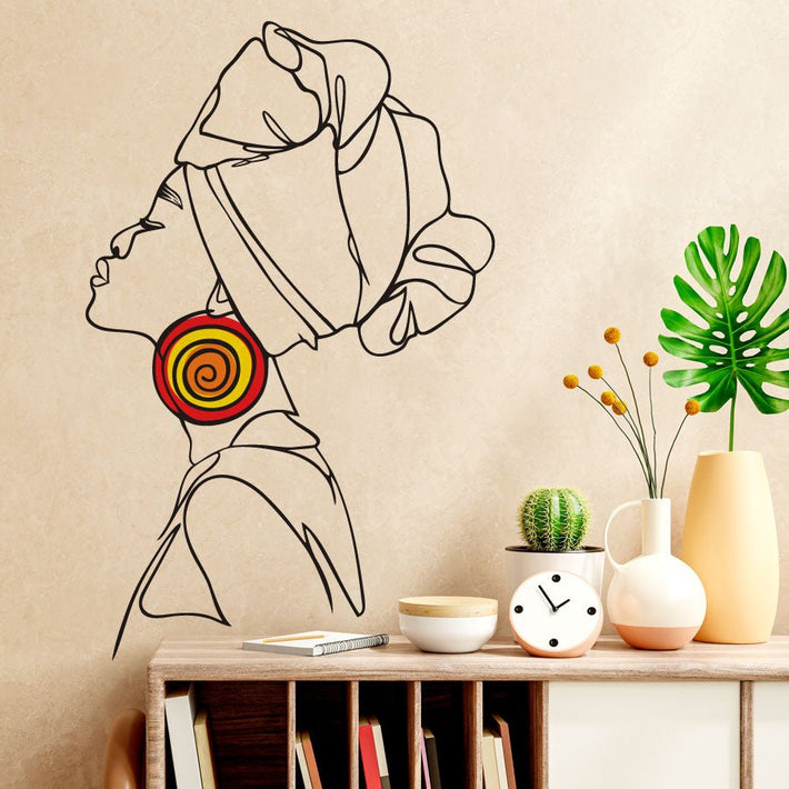 Lady with Earring - vinyl wall sticker - Fantastick