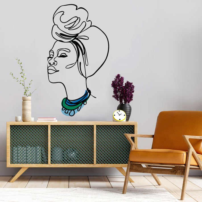 Lady with Necklace - vinyl wall sticker - Fantastick