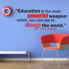 Mandela's Education Quote - vinyl wall poetry - Fantastick