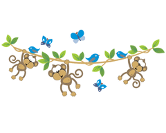 Monkeys on a vine - Kid's vinyl stickers - Fantastick