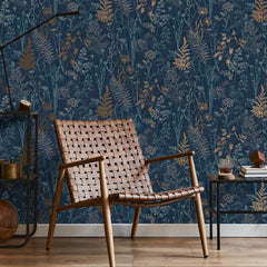 Organics Navy Copper Wallpaper - Fantastick