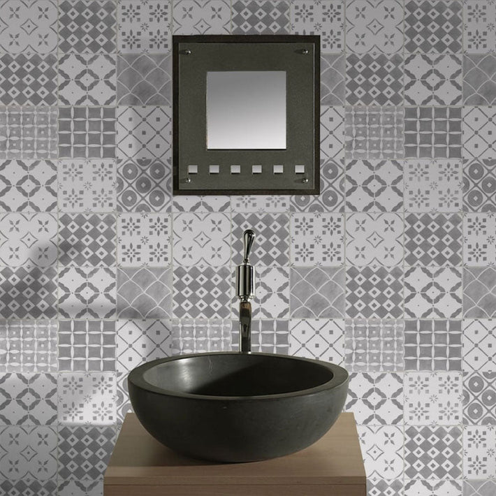 Porches Mosaic Grey - Wallpaper - Fantastick