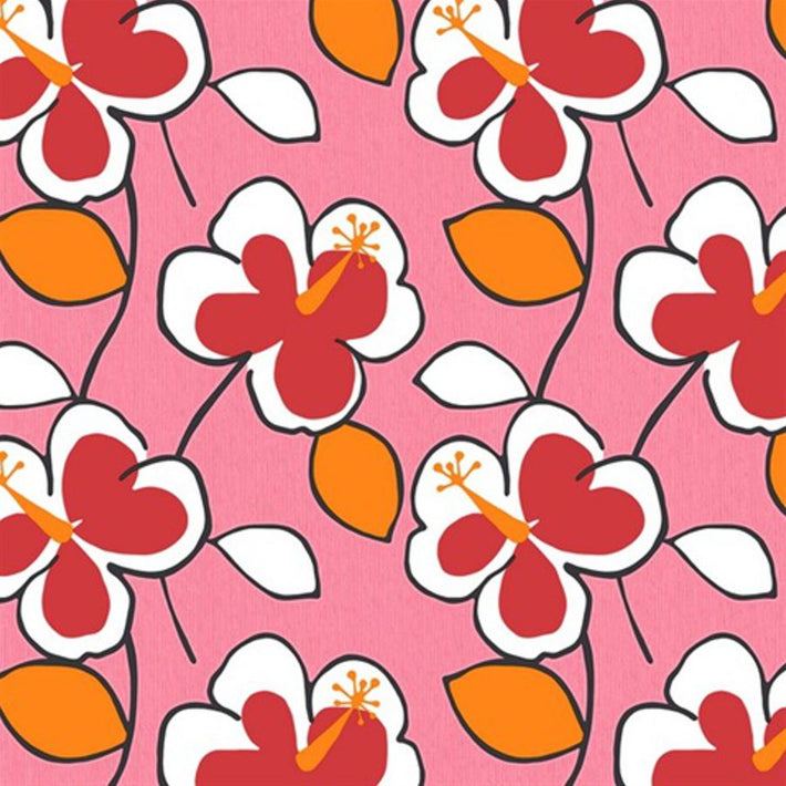 Retro Flower Power Pink Wallpaper - Fantastick