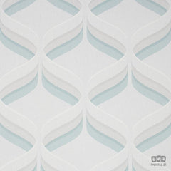 Retro Ogee Wallpaper - Teal & grey - Fantastick