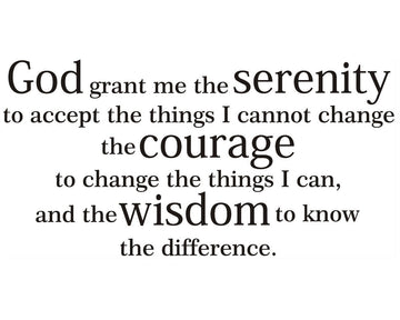 Serenity Prayer - vinyl wall poetry - Fantastick