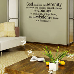 Serenity Prayer - vinyl wall poetry - Fantastick