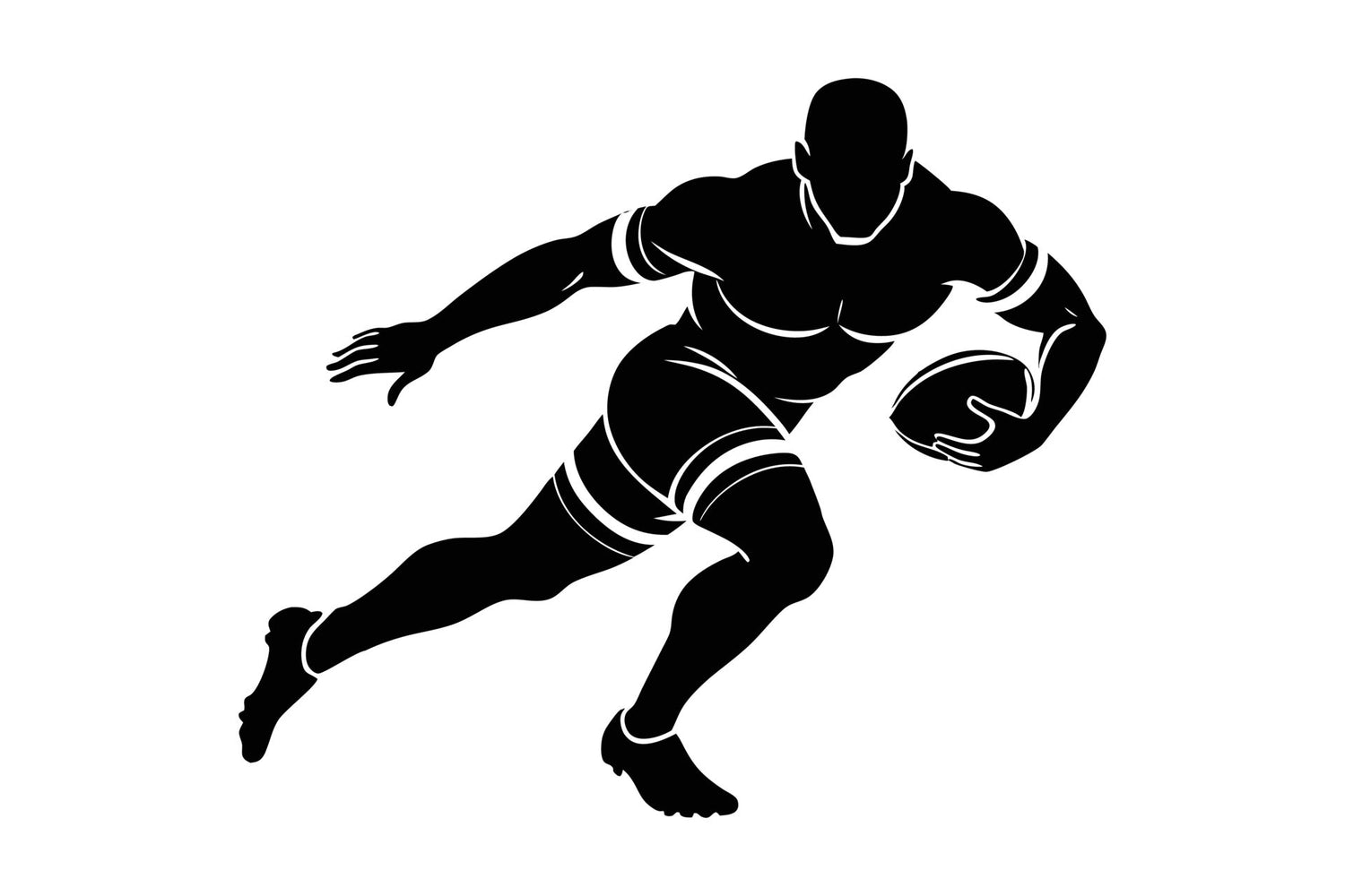 Silhouette Rugby Player - Fantastick