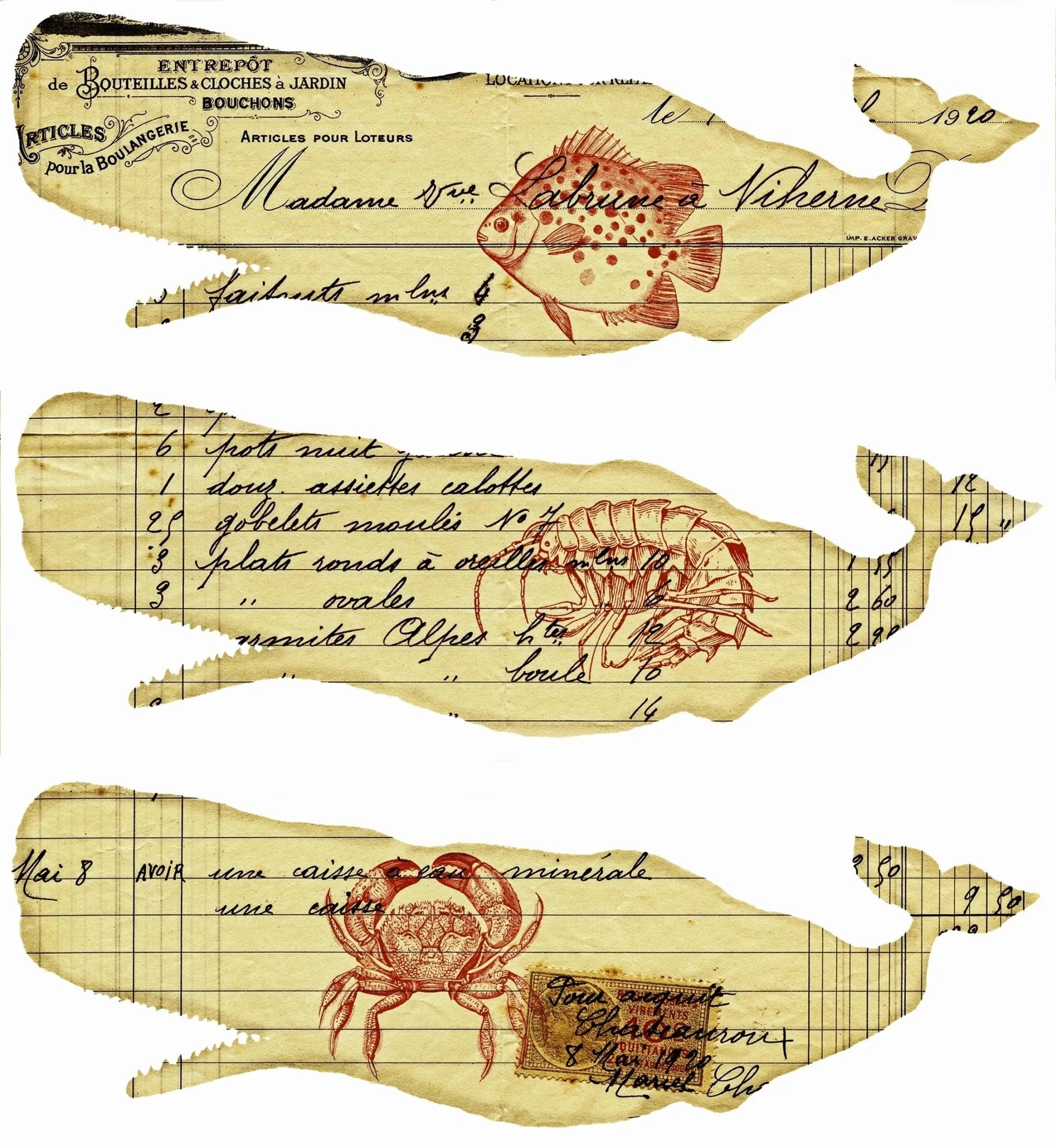 Vintage Whale Letter Art - Fantastick
