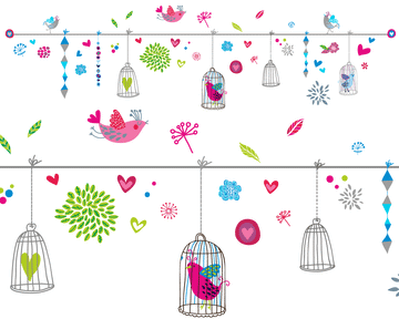 Whimsical Birdcages - Kid's wall stickers - Fantastick