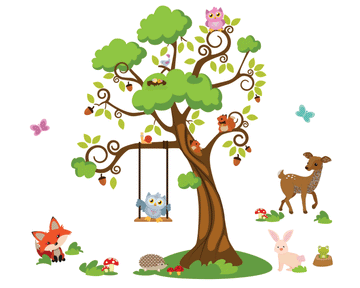 Woodlands Forest Tree - Vinyl Wall Sticker - Fantastick